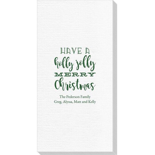 Holly Jolly Christmas Deville Guest Towels